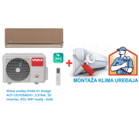 Klima uređaj VIVAX H+ Design ACP-12CH35AEHI+, 3.51kW, 3D Inverter, R32, WiFi ready - Gold SA MONTAŽOM